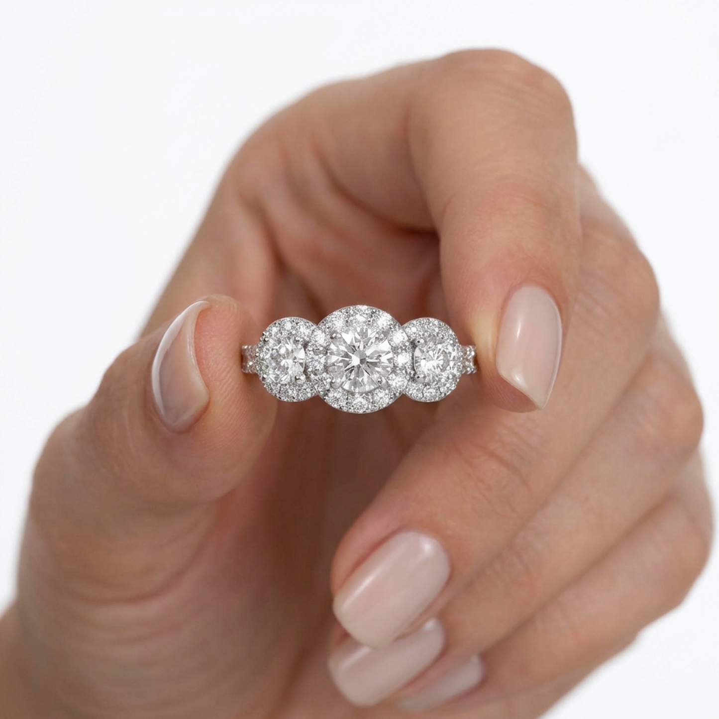 Anillo Compromiso Diamantes IGI - Platino