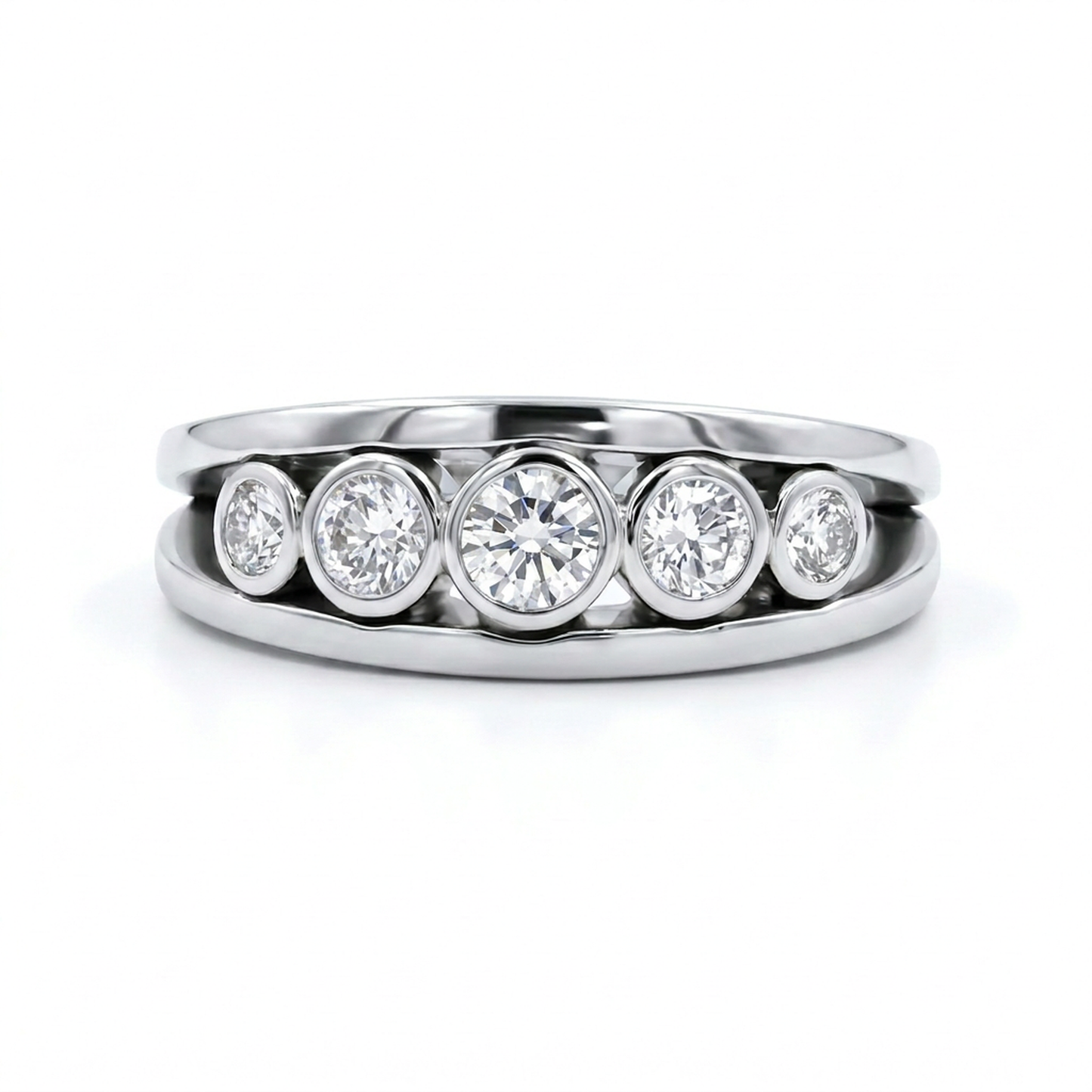 Anillo Compromiso Diamantes - Oro Blanco 18kt