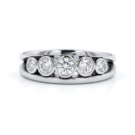 Anillo Compromiso Diamantes - Oro Blanco 18kt
