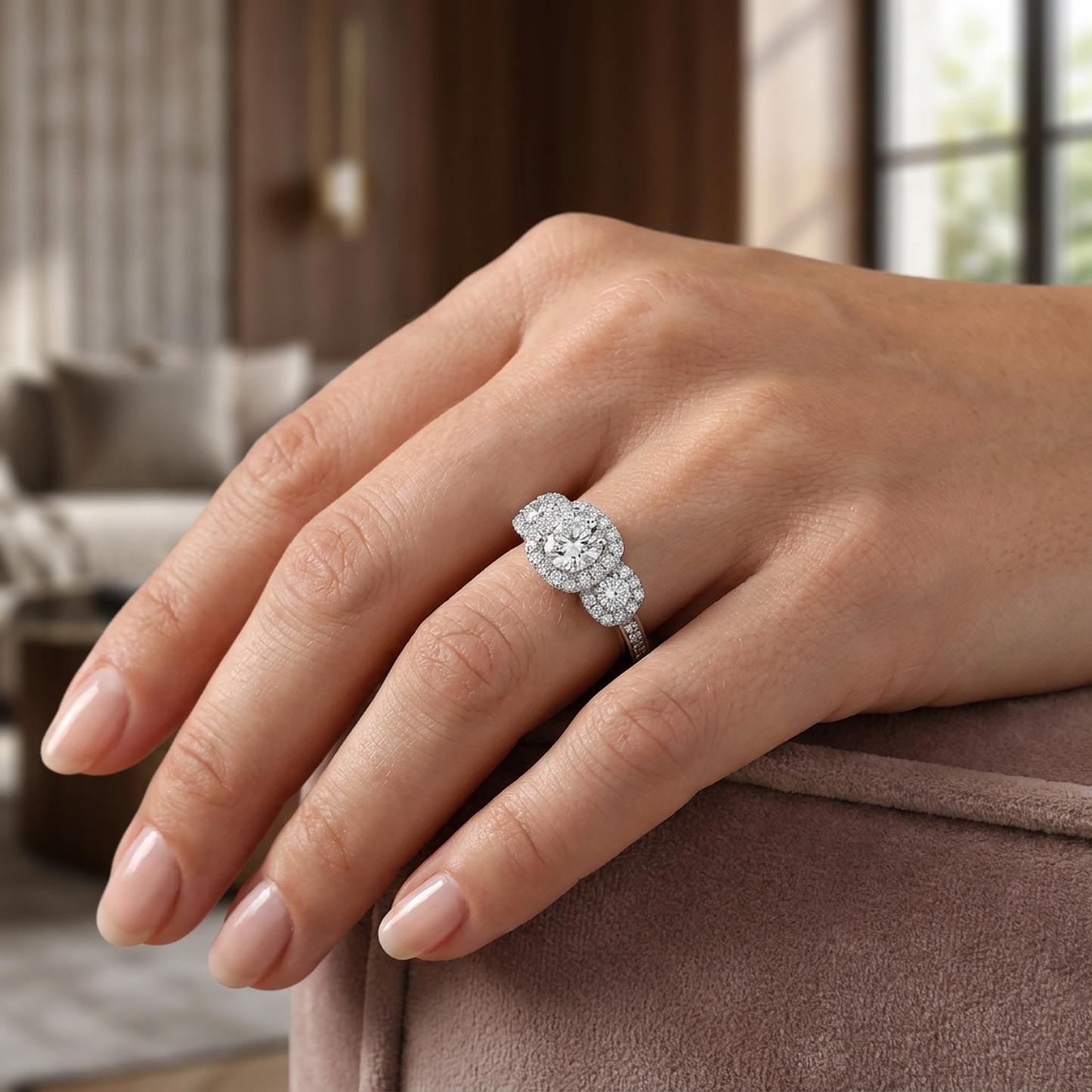 Anillo Compromiso Diamantes GIA- Oro Blanco 18kt