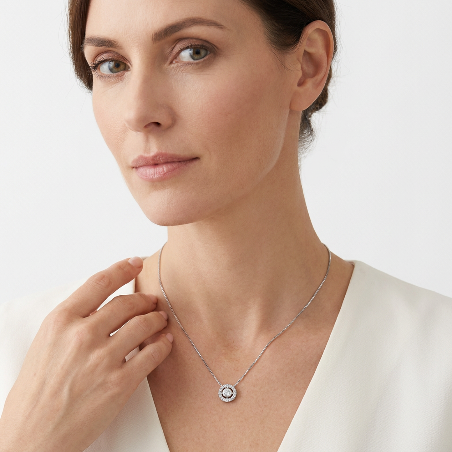 Colgante Punto de Luz Diamantes - Oro Blanco 18kt