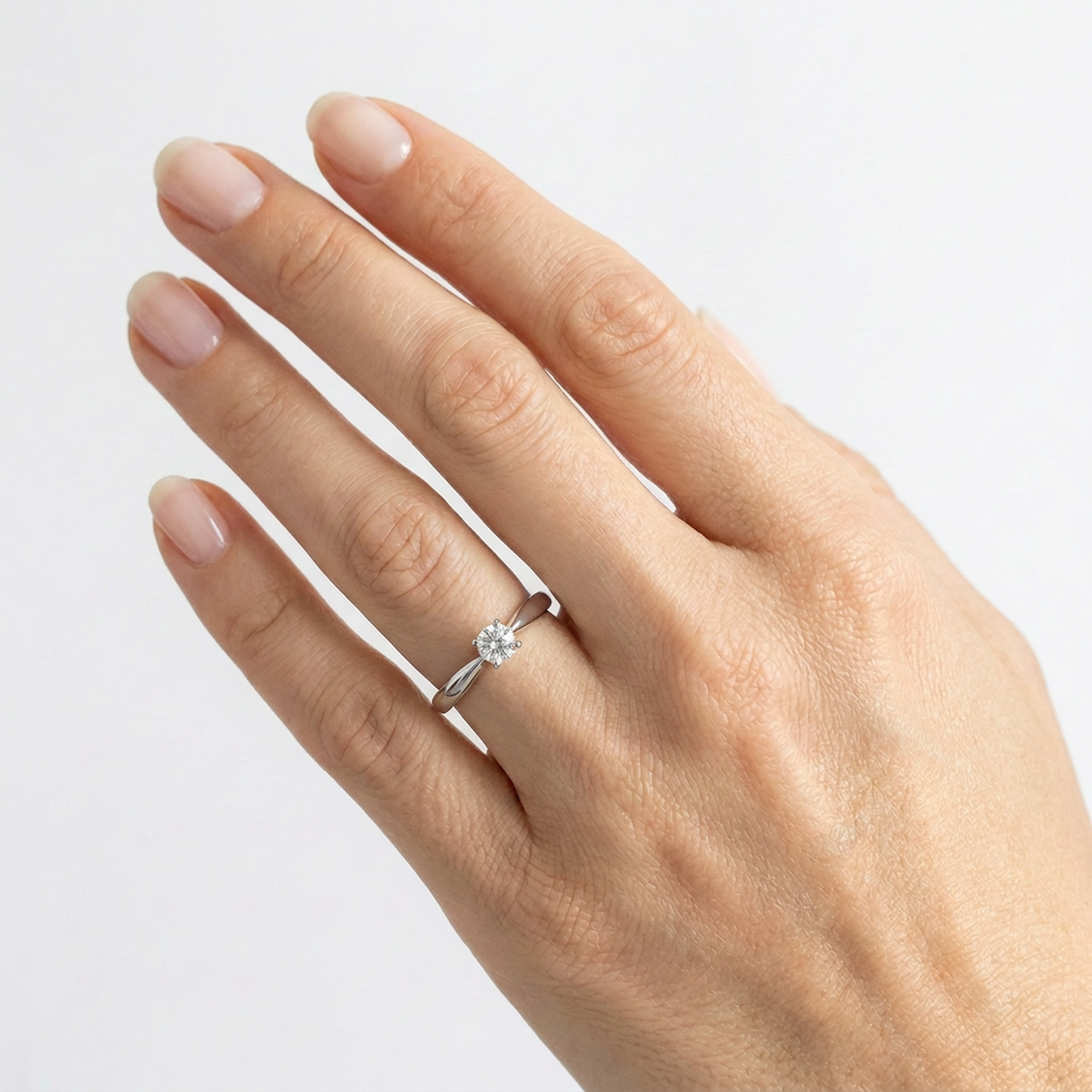 Anillo Compromiso Diamante - Oro Blanco 18kt