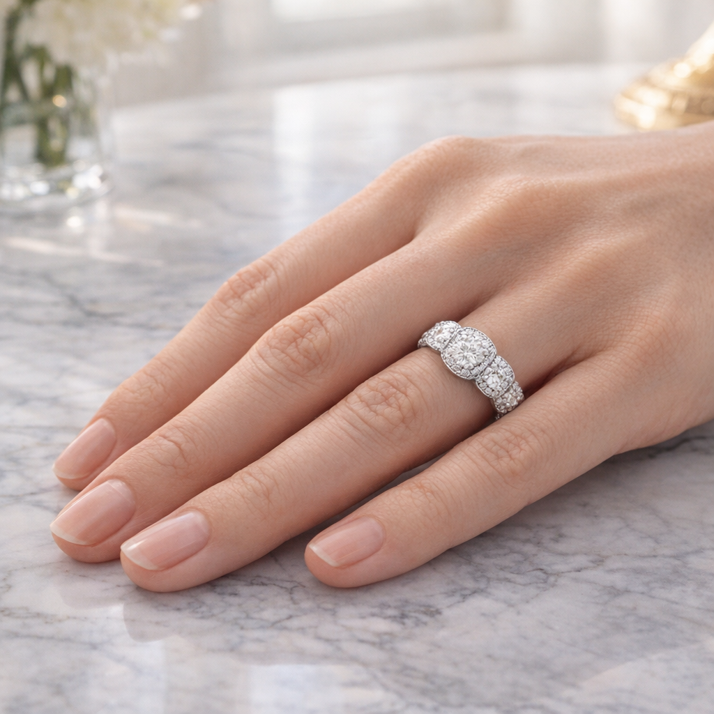 Anillo Compromiso Diamantes GIA - Oro Blanco 18kt
