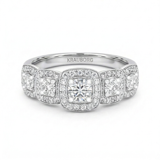 Anillo Compromiso Diamantes GIA - Oro Blanco 18kt