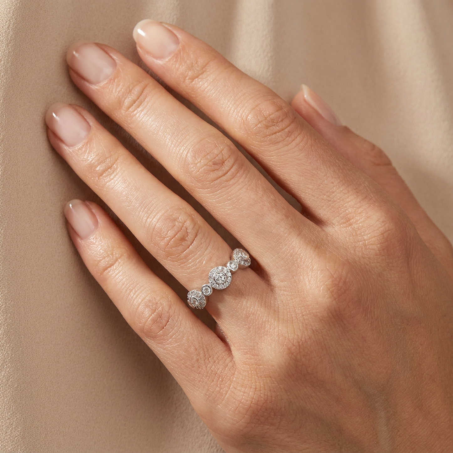 Anillo Compromiso Diamantes - Oro Blanco 18kt