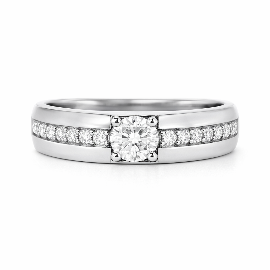 Anillo Compromiso Diamantes - Oro Blanco 18kt