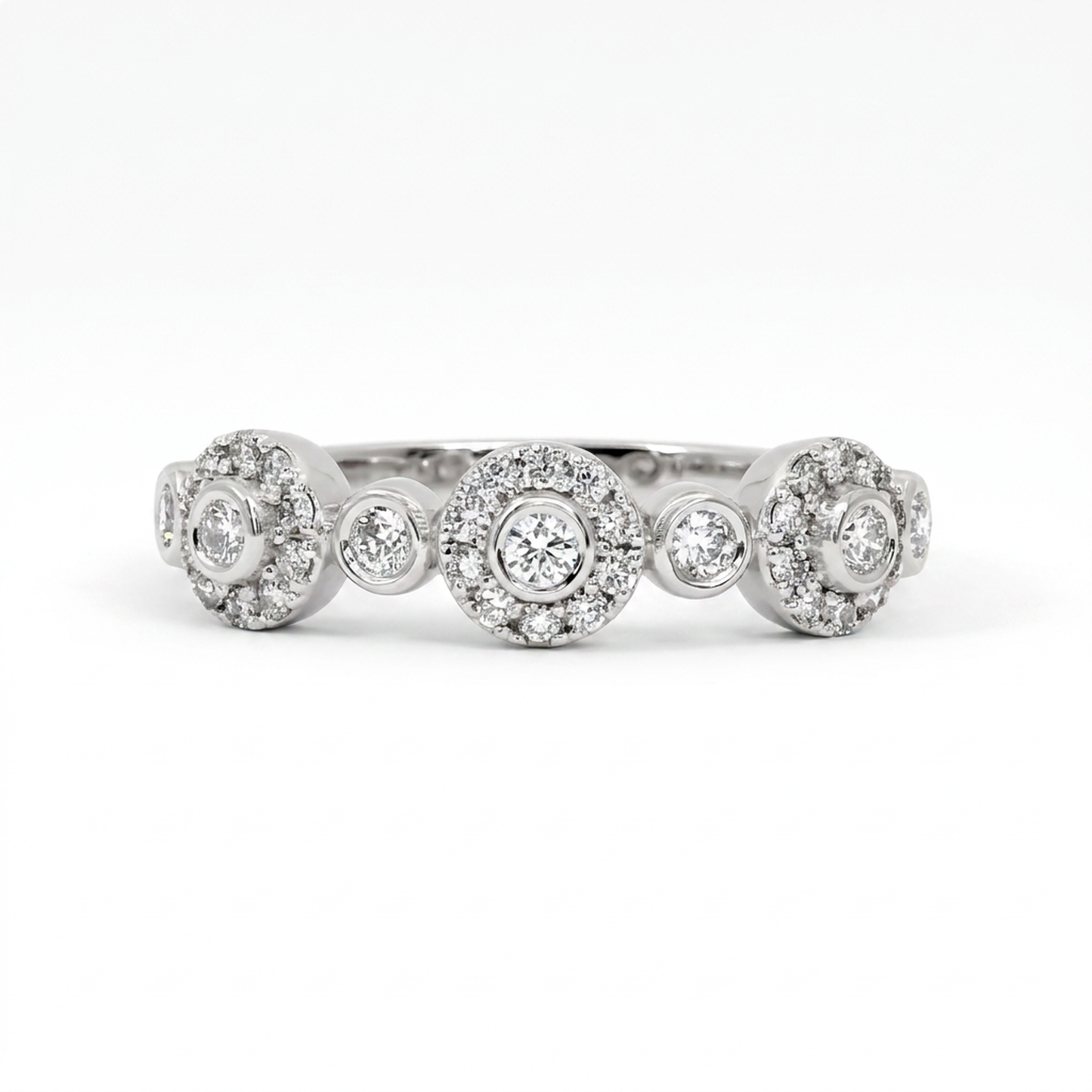 Anillo Compromiso Diamantes - Oro Blanco 18kt