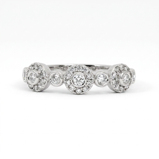 Anillo Compromiso Diamantes - Oro Blanco 18kt