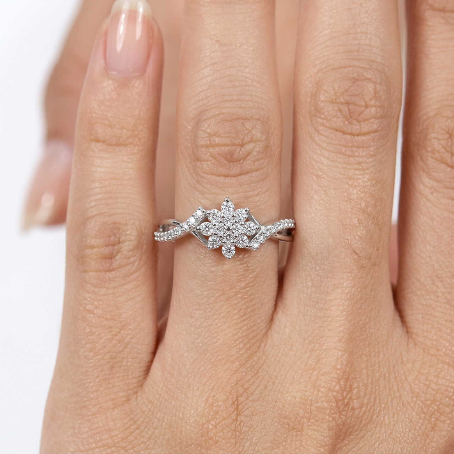 Anillo Compromiso Diamantes - Oro Blanco 18kt