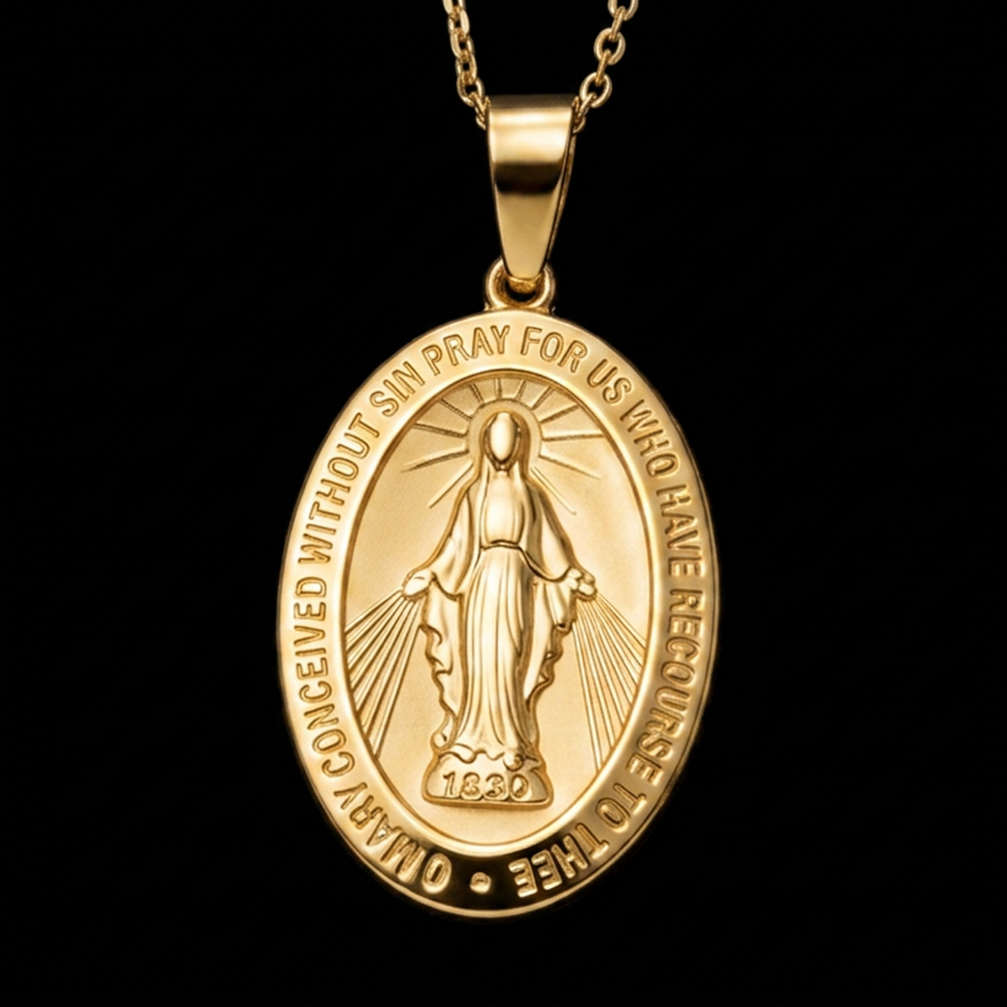 Medalla Virgen de los Rayos - Oro Amarillo 18kt
