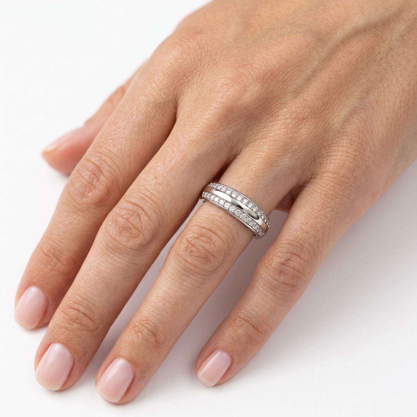 Anillo Diamantes - Oro Blanco 18kt
