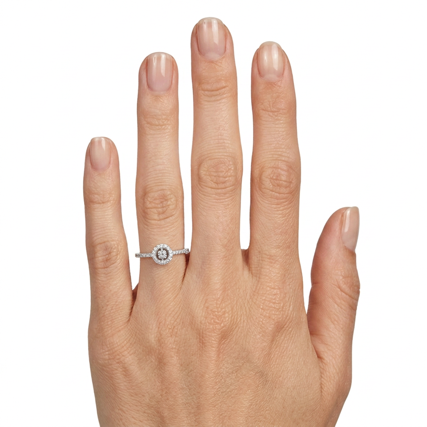 Anillo Compromiso Diamantes - Oro Blanco 18kt