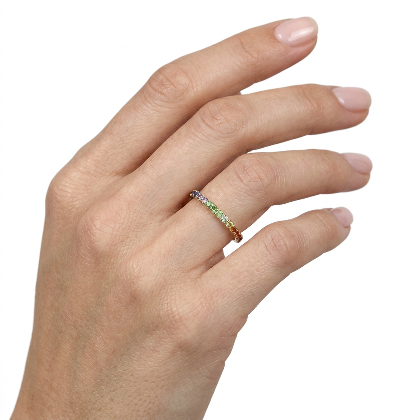 Anillo Zafiros Colores - Oro Amarillo 18kt