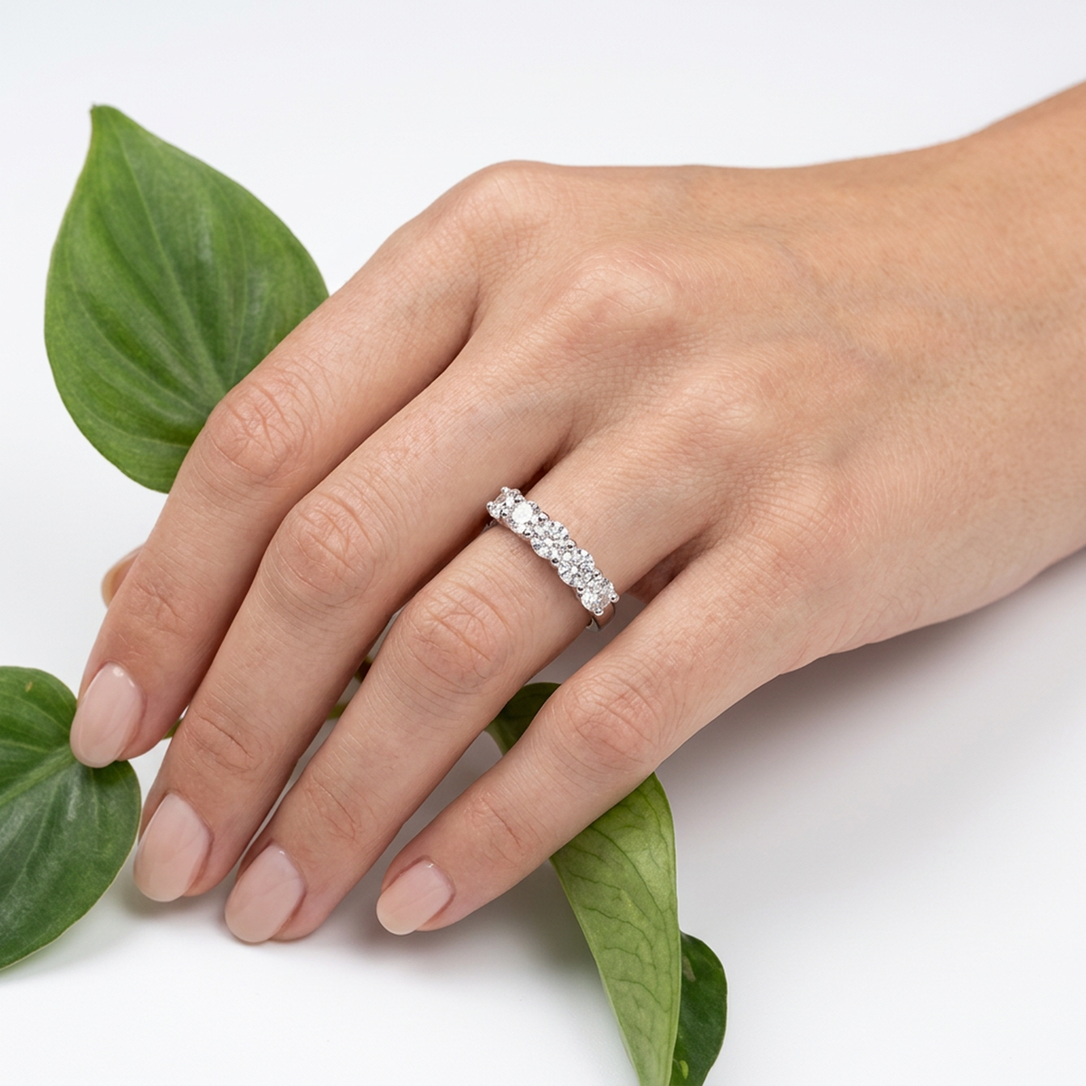 Anillo Quintillo Diamantes - Platino