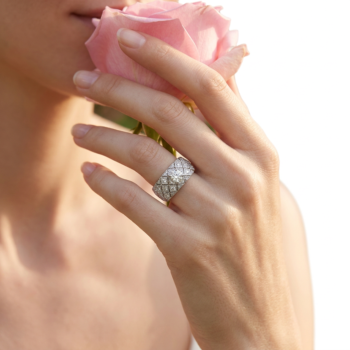 Anillo Compromiso Diamantes GIA -  Oro Blanco 18kt