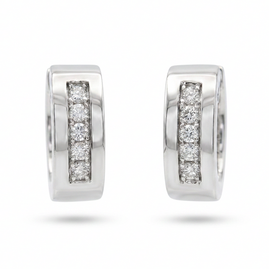 Aros Diamantes - Oro Blanco 18kt