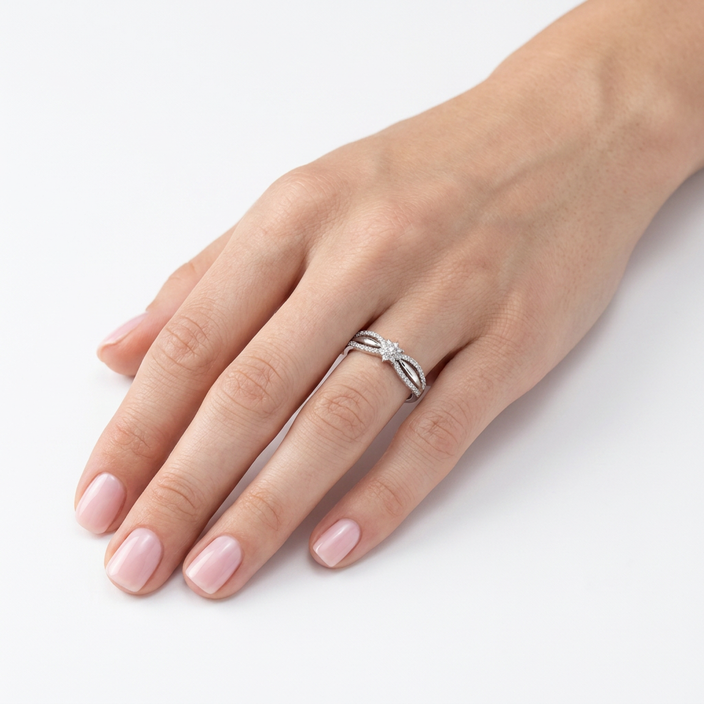Anillo Compromiso Diamantes - Oro Blanco 18kt