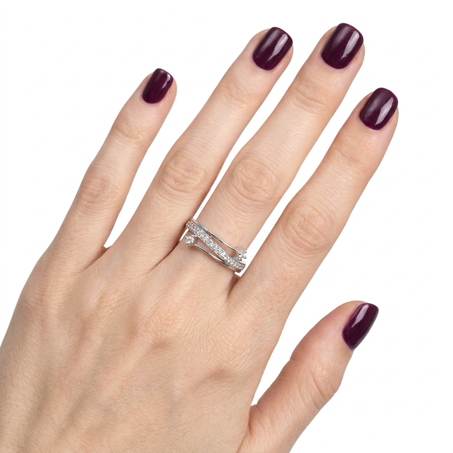 Anillo Compromiso Diamantes - Oro Blanco 18kt