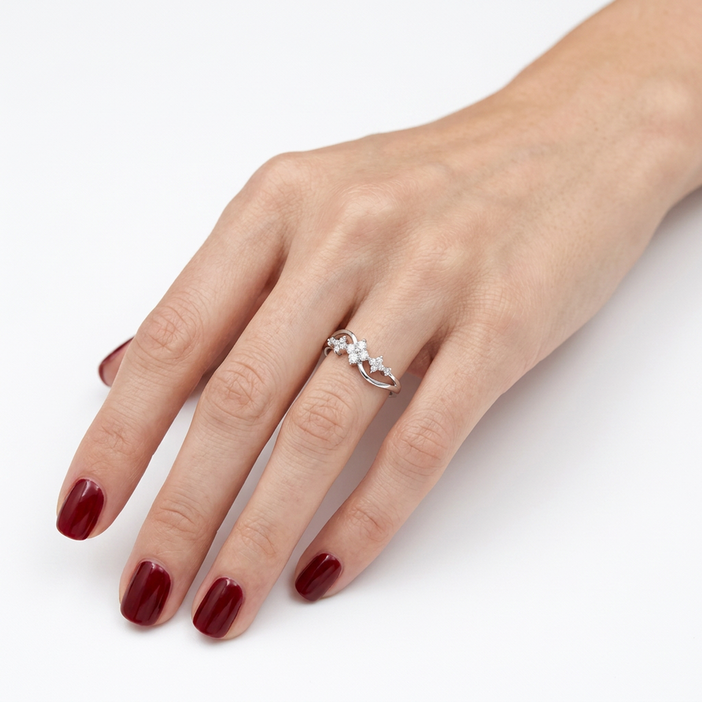 Anillo Compromiso Diamantes - Oro Blanco 18kt