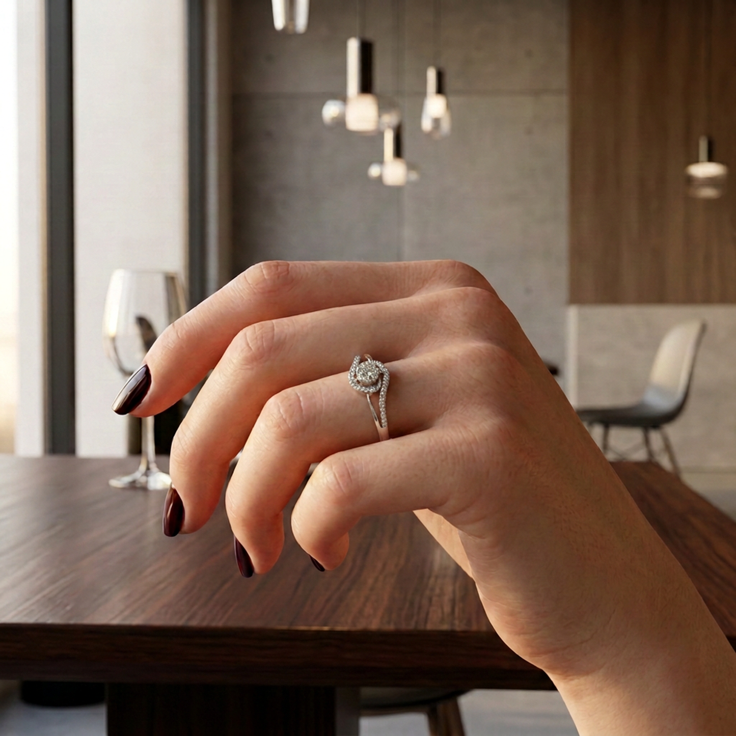 Anillo Compromiso Diamantes - Oro Blanco 18kt