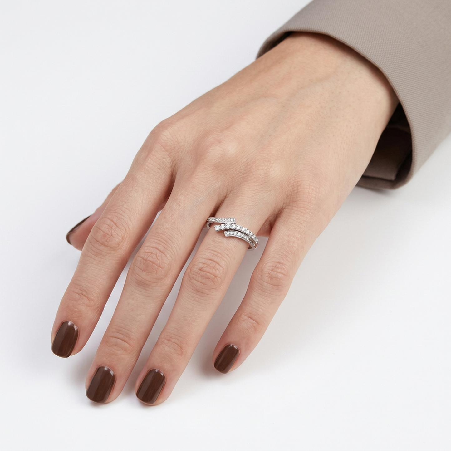 Anillo Compromiso Diamantes - Oro Blanco 18kt