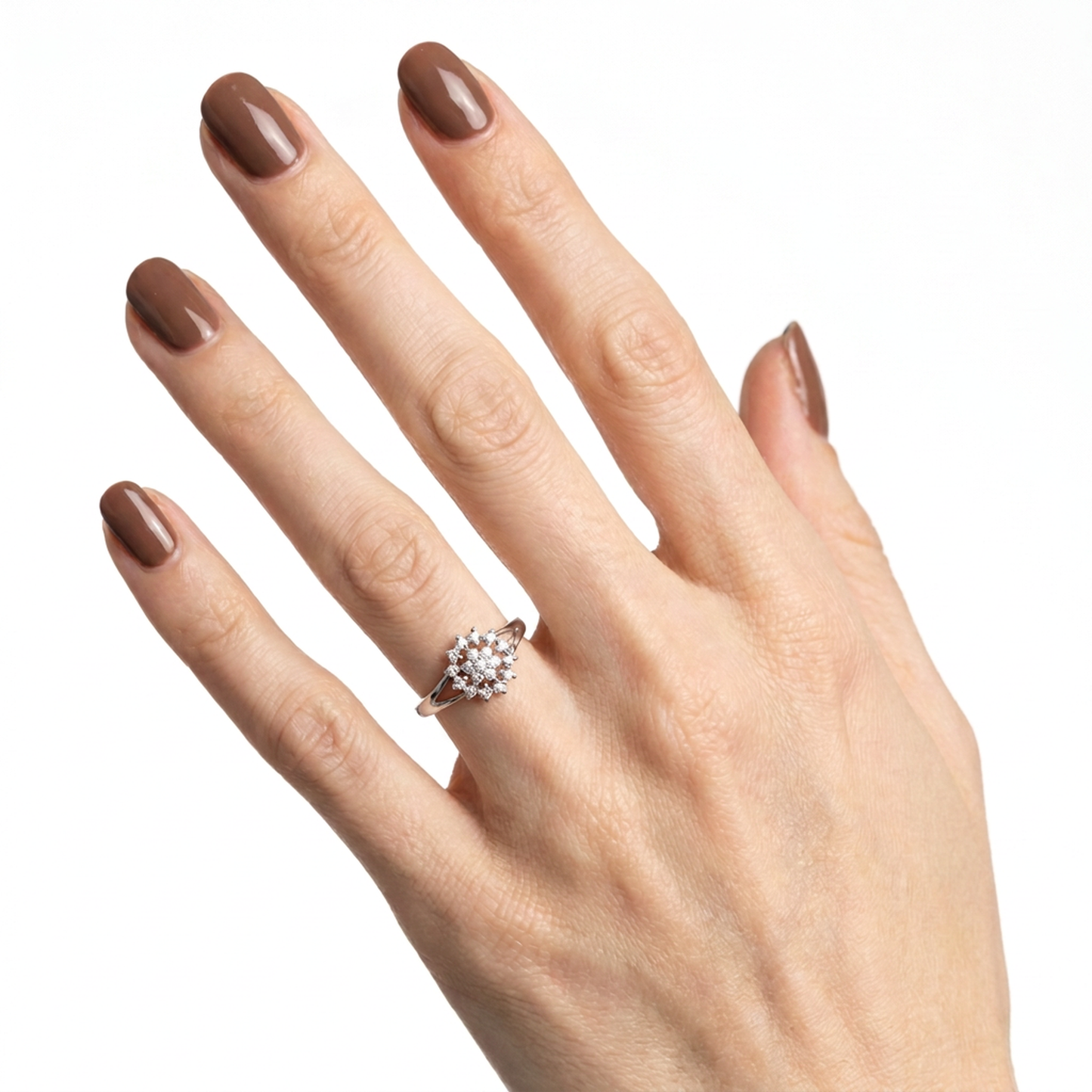 Anillo Compromiso Diamantes - Oro Blanco 18kt