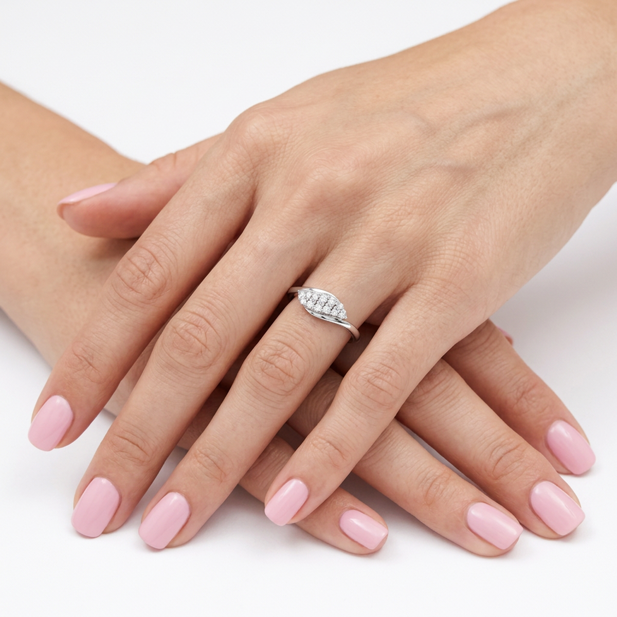 Anillo Compromiso Diamantes - Oro Blanco 18kt