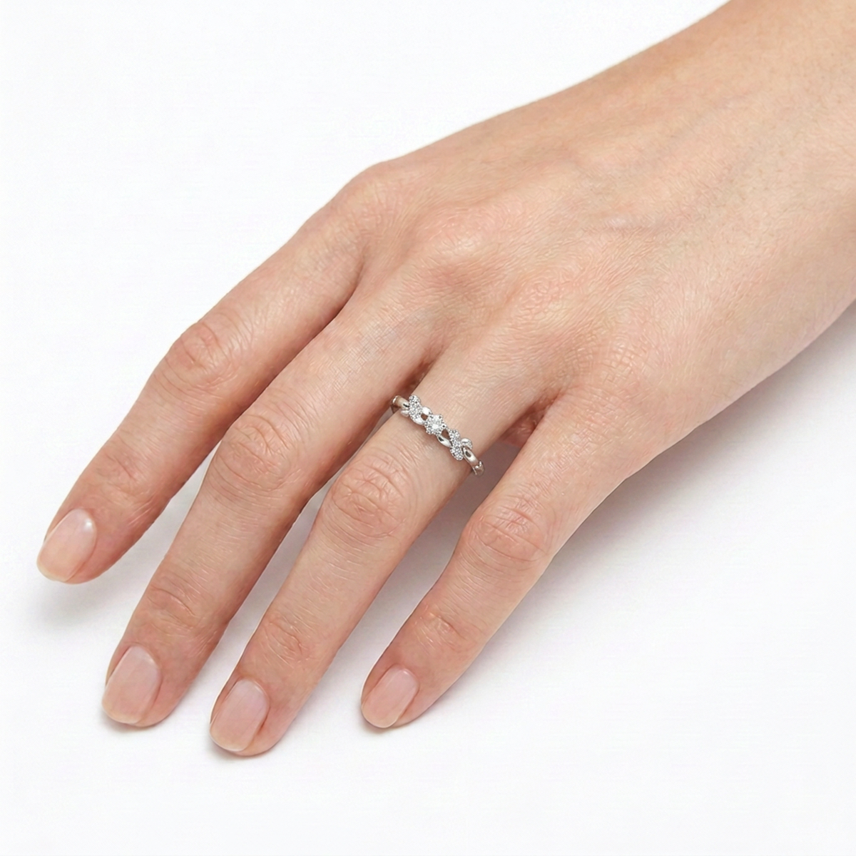 Anillo Compromiso Diamantes - Oro Blanco 18kt
