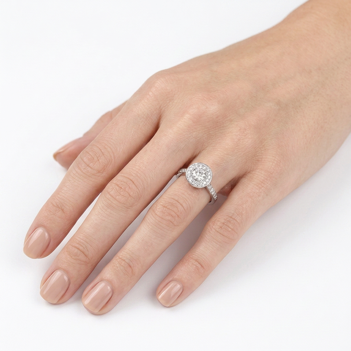 Anillo Compromiso Diamantes - Oro Blanco 18kt