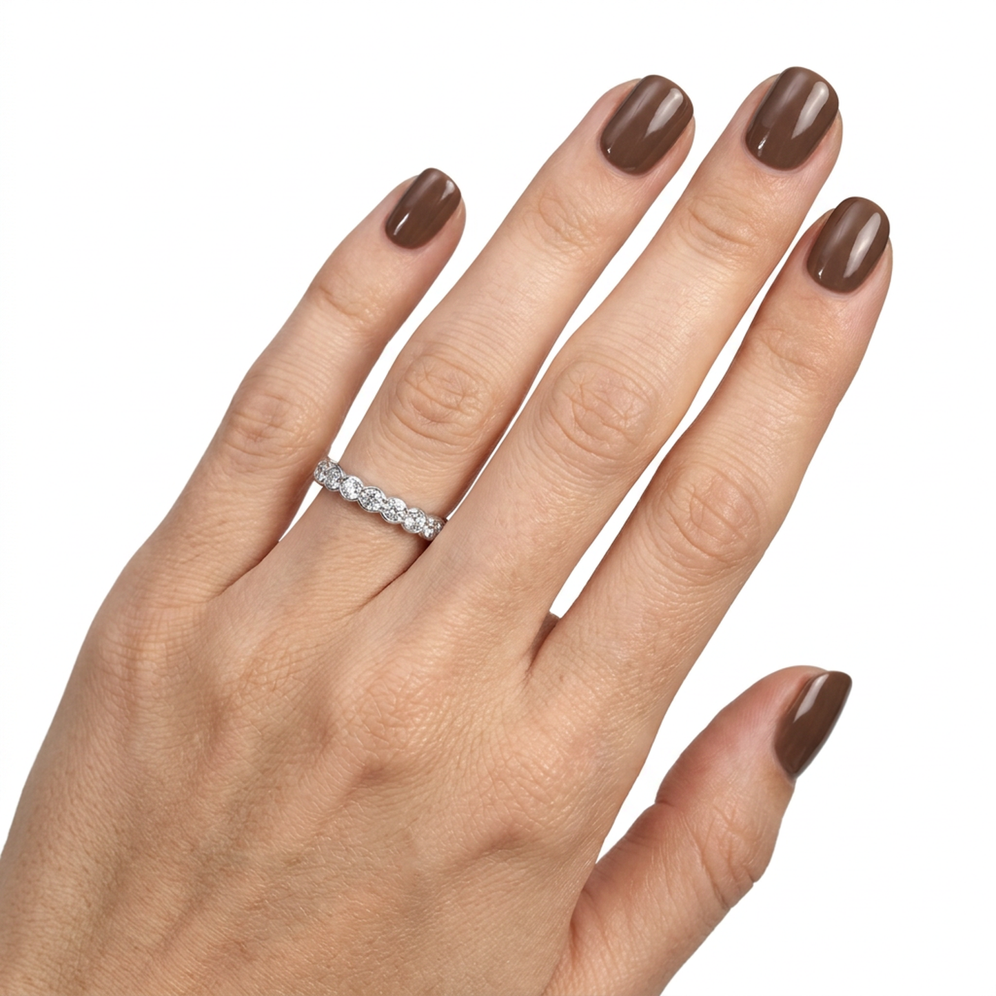 Anillo Medio Cintillo - Oro Blanco 18kt