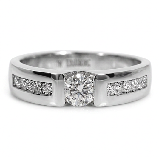 Anillo Compromiso Diamantes - Oro Blanco 18kt