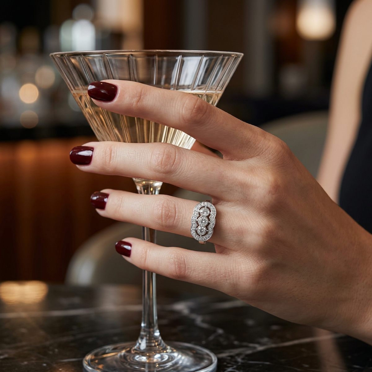 Anillo Compromiso Diamantes - Platino
