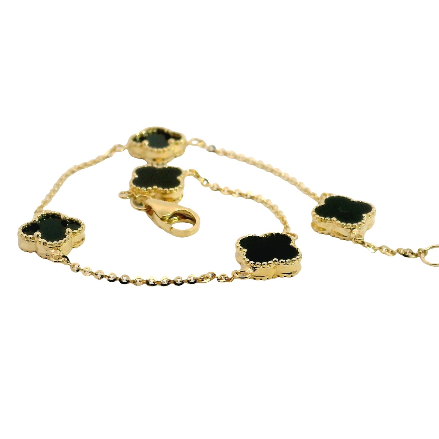 Pulsera Ónix Negro - Oro Amarillo 14kt