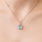 Colgante Aguamarina y Diamantes - Oro Blanco 14kt