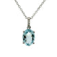 Colgante Aguamarina y Diamantes - Oro Blanco 14kt