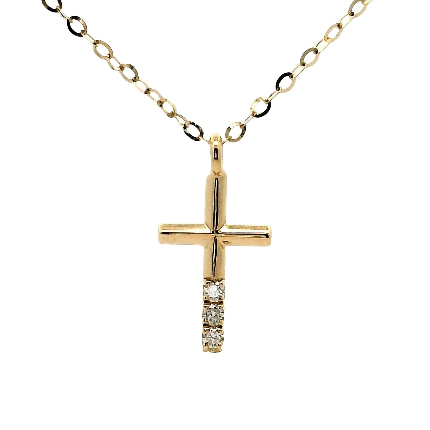 Colgante Cruz Diamantes - Oro Amarillo 18kt