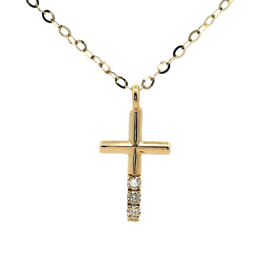 Colgante Cruz Diamantes - Oro Amarillo 18kt