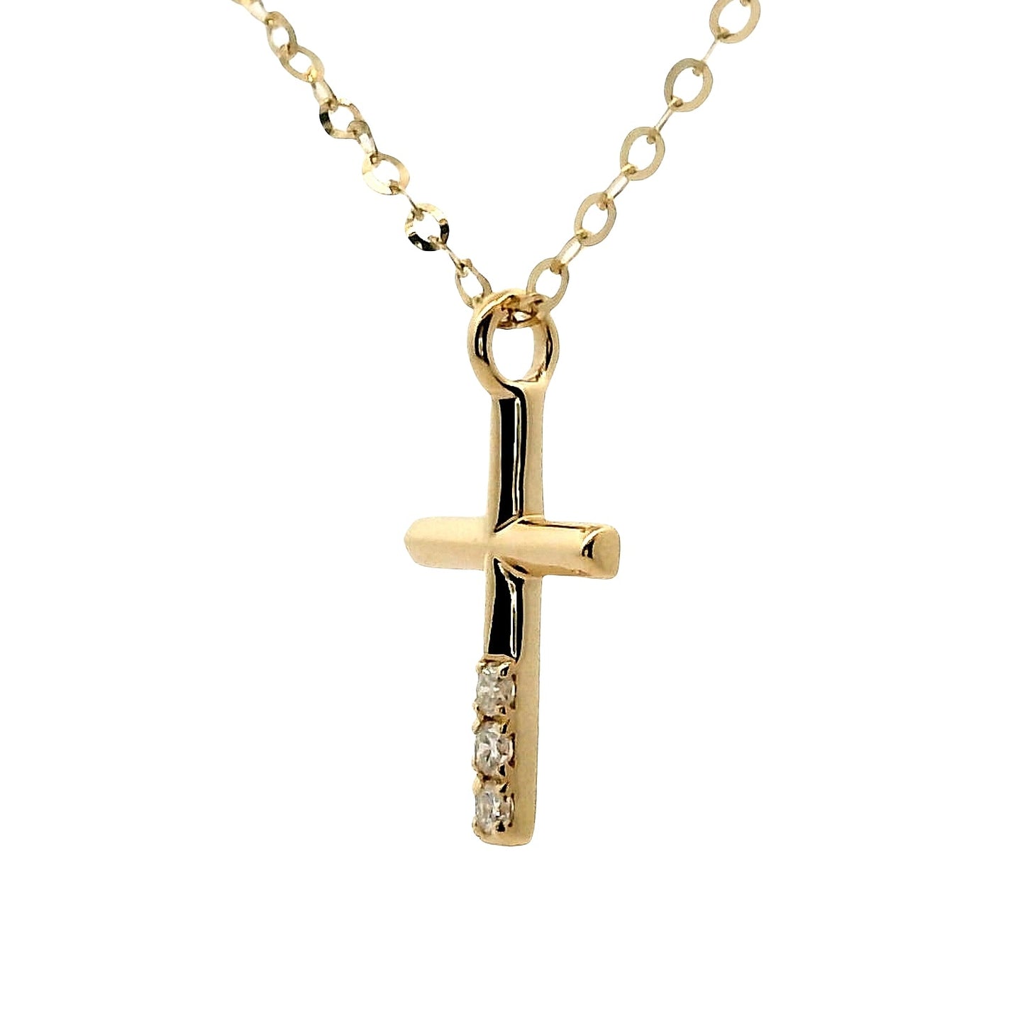 Colgante Cruz Diamantes - Oro Amarillo 18kt