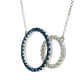 Colgante Zafiros y Diamantes - Oro Blanco 14kt