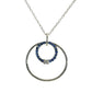 Colgante Zafiros y Diamante - Oro Blanco 14kt