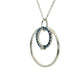 Colgante Zafiros y Diamante - Oro Blanco 14kt