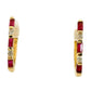 Aros Rubíes y Diamantes - Oro Amarillo 14kt