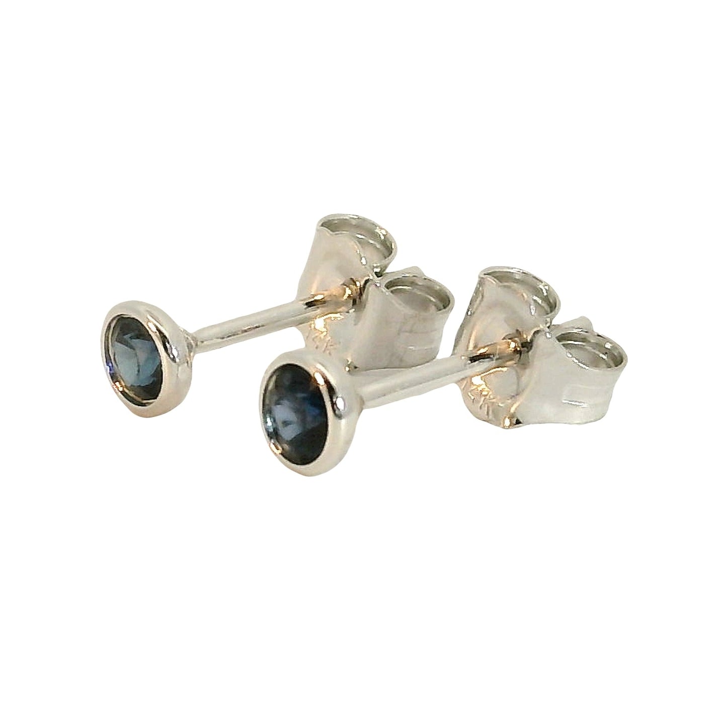 Aros Zafiros - Oro Blanco 14kt