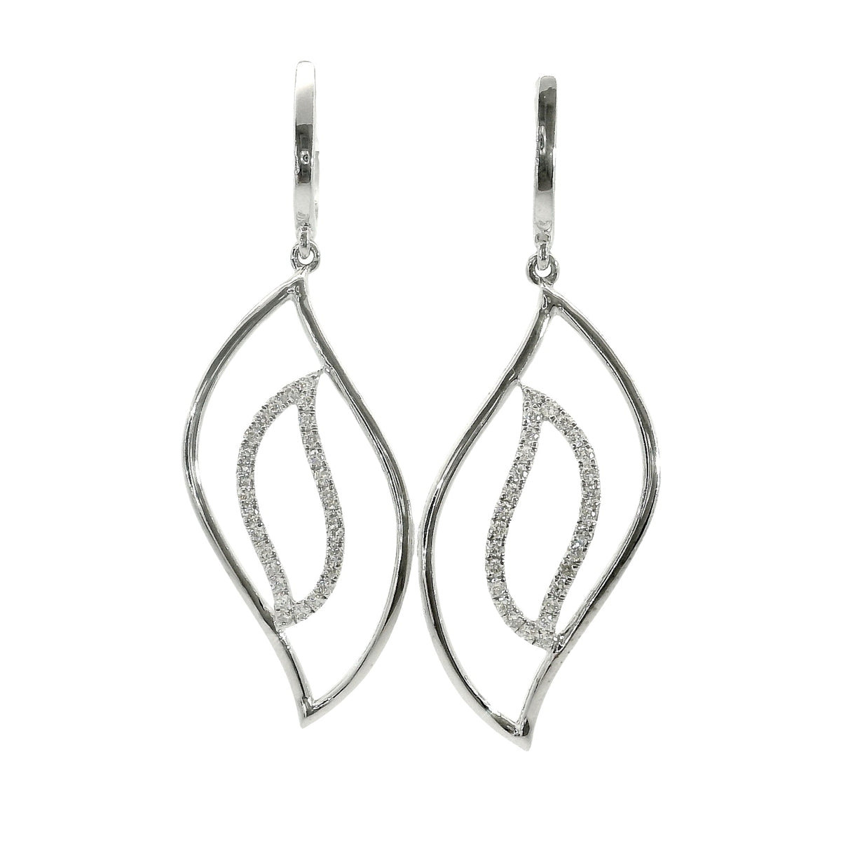Aros con Diamantes - Oro Blanco 14kt