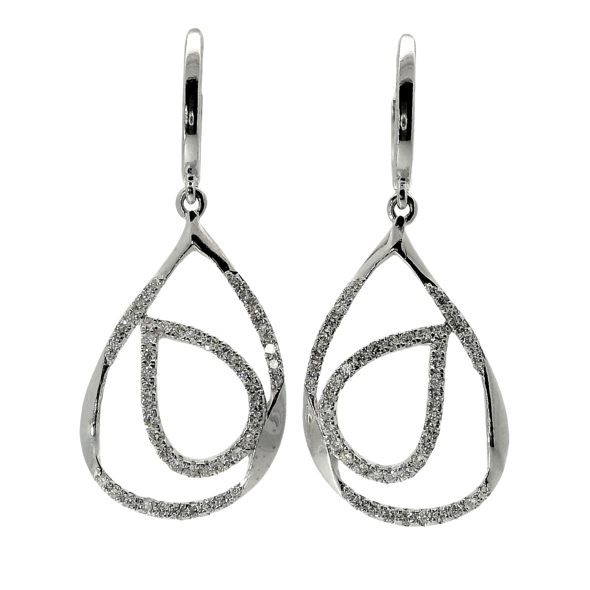 Aros con Diamantes - Oro Blanco 14kt