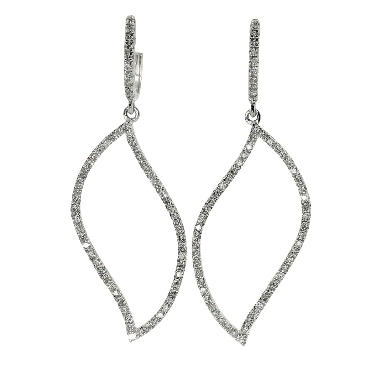 Aros con Diamantes - Oro Blanco 14kt