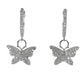 Aros Argolla Mariposas - Oro Blanco 14kt