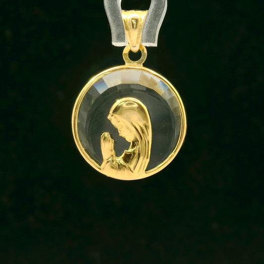 Medalla Virgen Niña - Cristal y Oro Amarillo 18kt