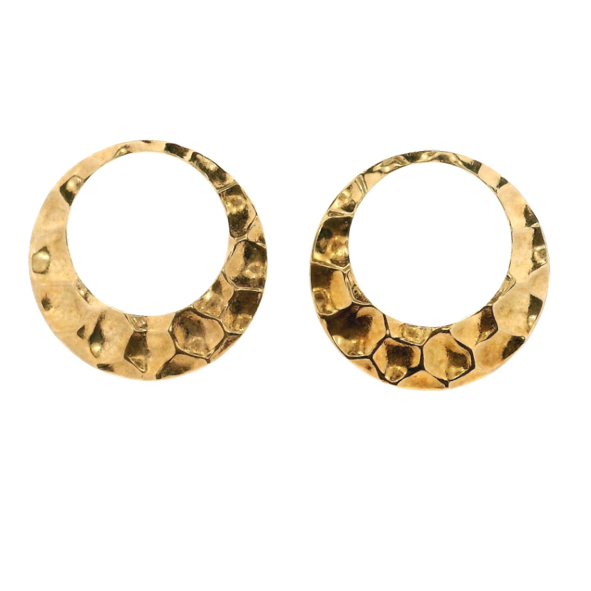 Aros Círculos Textura - Oro Amarillo 18kt