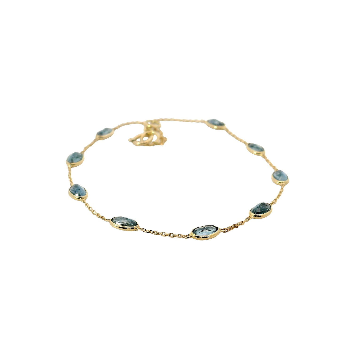 Pulsera Zafiros Color - Oro Amarillo 18kt